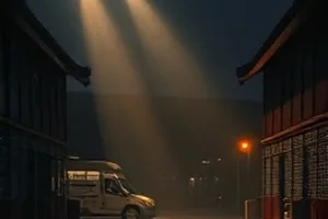 纸飞机航线剧情片封面，塔台俯视跑道灯与手绘航线图